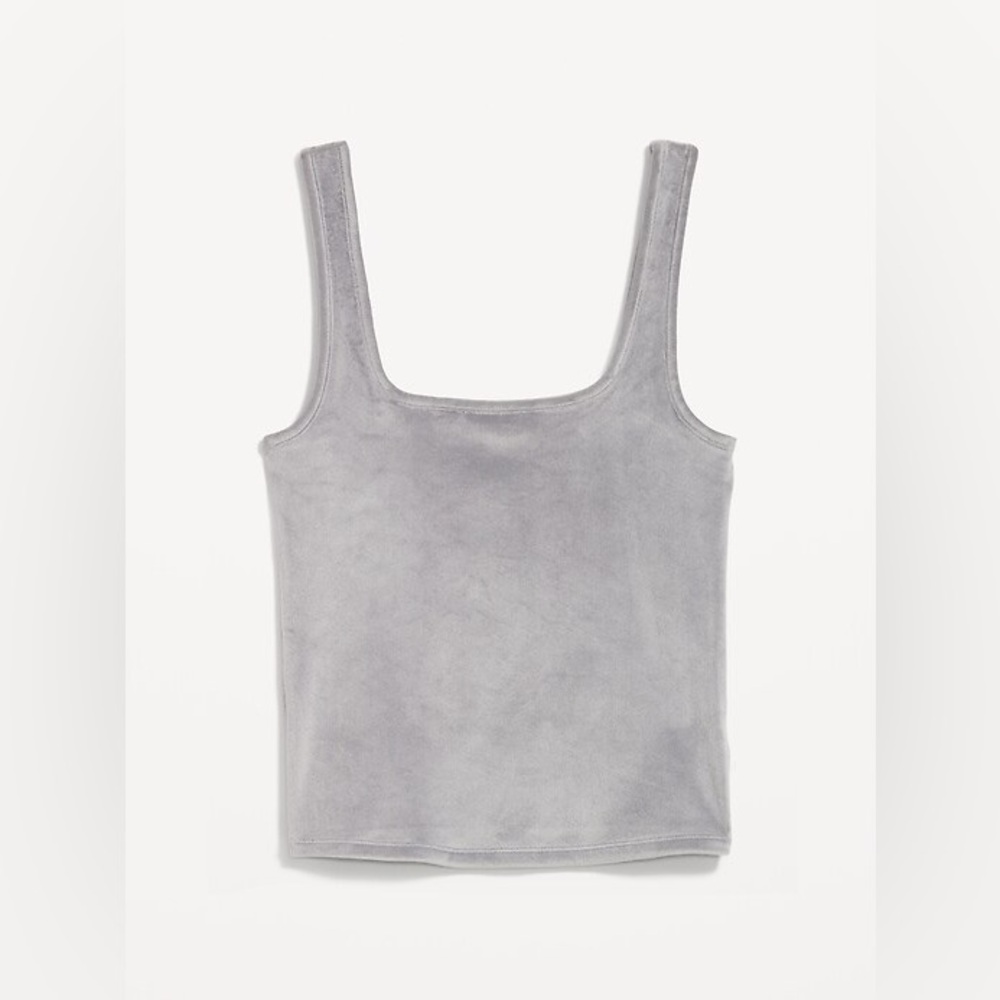 Old Navy Velour Light Gray Women's Tank Top